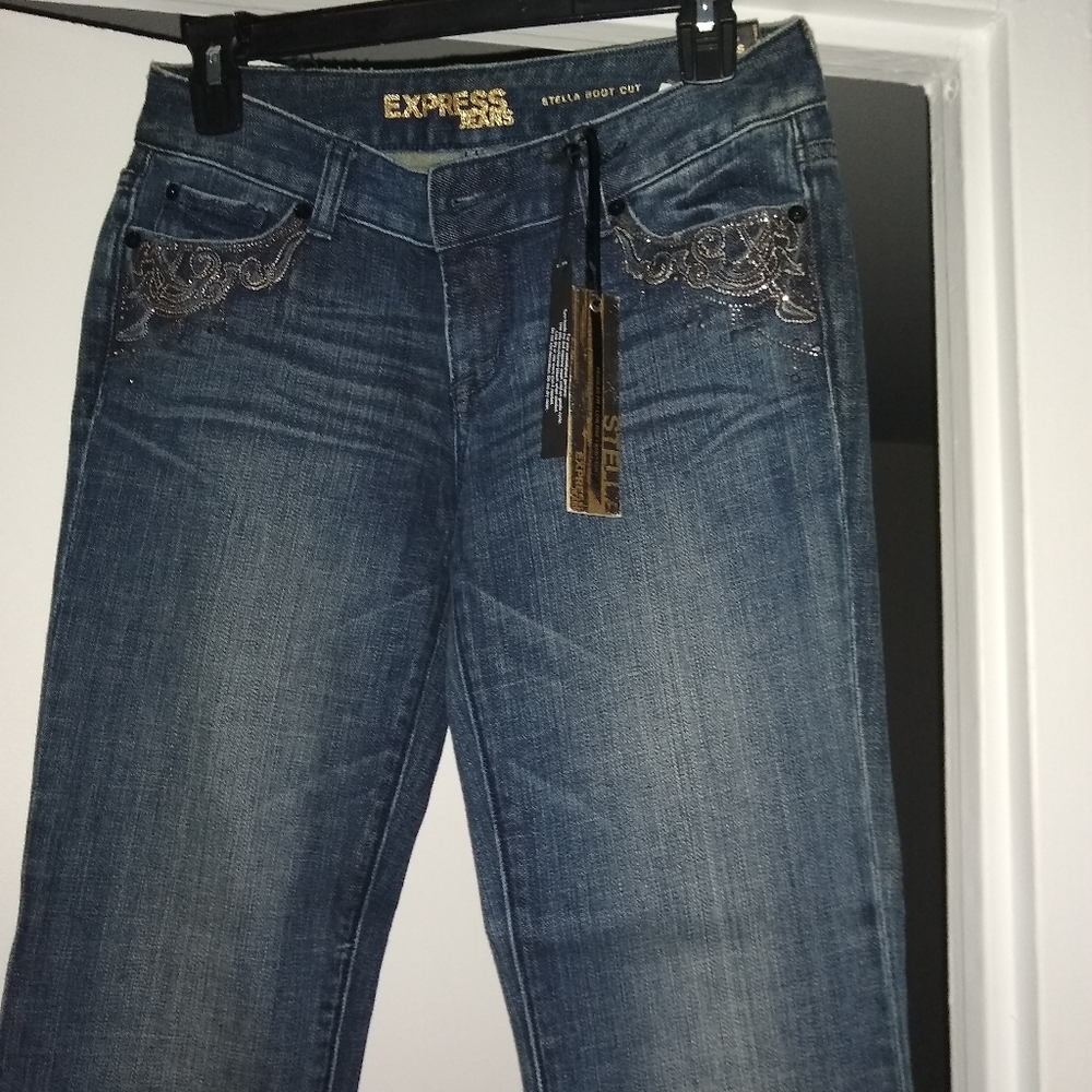 Express Rhinestone Jeans - Picture 3 of 5